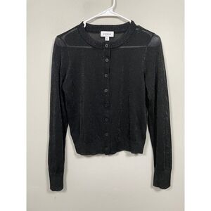 Evereve Black Shimmer Lightweight Cardigan Size Small Party Layering Timeless
